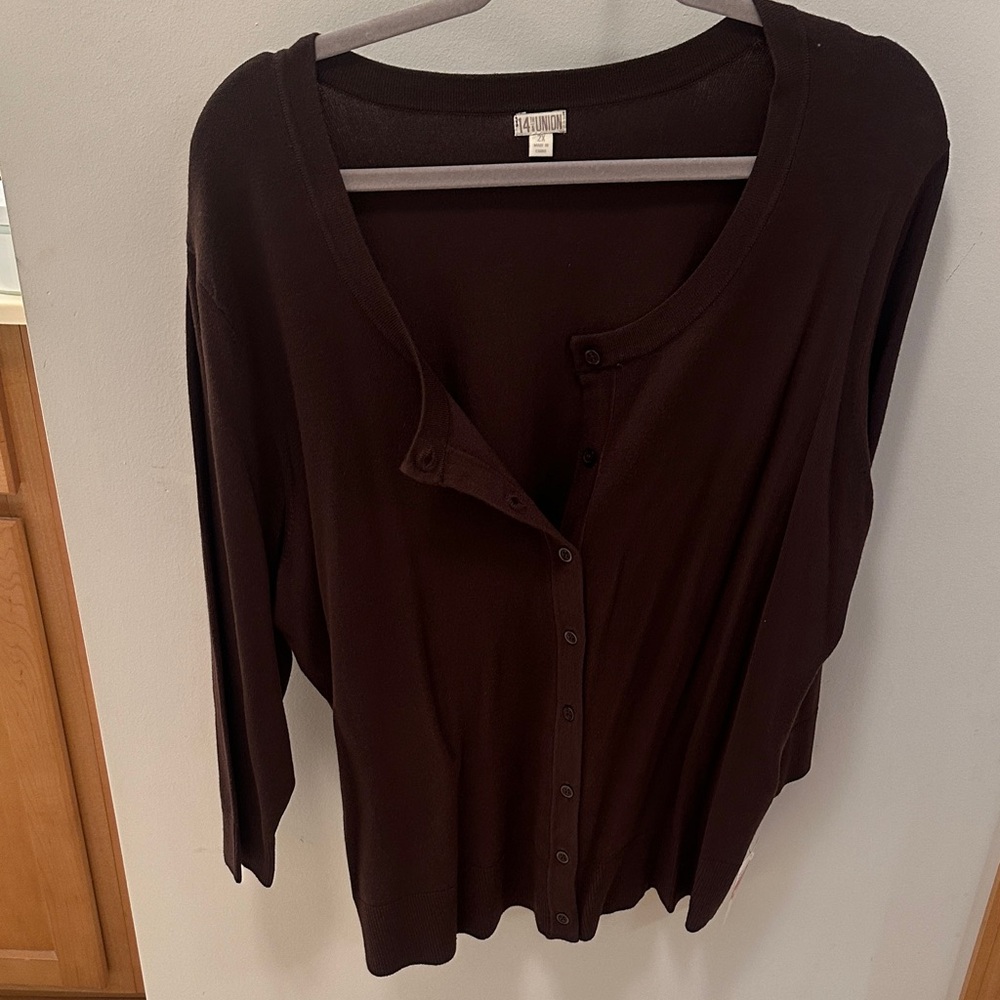 Chico's Dark Brown Button-Down Shirt